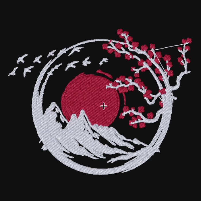 Japanese Tree - Embroidered Oversized Tee | 5052